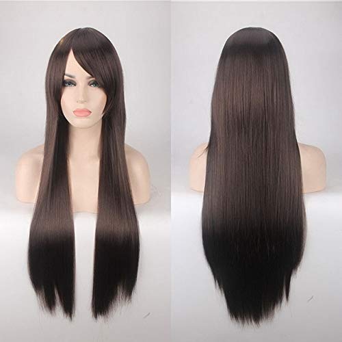 GJBXP 80 cm Günstige Lange Gerade Perücke Rot Blau Grün Lila Schwarz Blondes Haar Perücken Für Frauen Hitzebeständige Synthetische Anime Cosplay Haar 06 von GJBXP