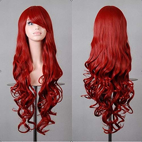 GJBXP 80 cm Mode Blau Lila Rot Schwarz Lange Wellenförmige Synthetische Perücke Lolita Anime Cosplay Frau Perücken Für Halloween Kostüm Party 13 Farben rot GJBXP 80 cm Mode Blau Lila Rot Schwarz Lange Wellenförmige Synthetische Perücke Lolita Anime Cosplay Frau Perücken Für Halloween Kostüm Party 13 Farben rot von GJBXP