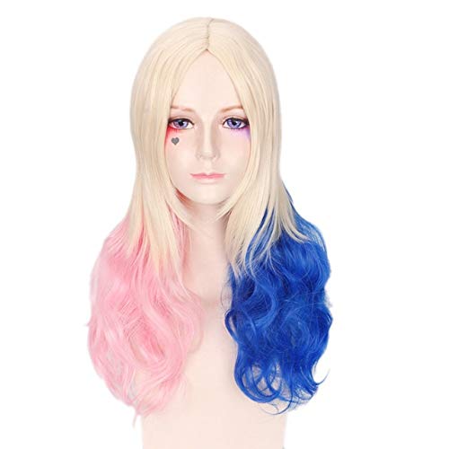 GJBXP Anime Batman Selbstmord Squad Harleen Quinzel Cosplay Perücke Kunsthaar Halloween Kostüm Pferdeschwanz Perücken Für Frauen Perucas + Cap rosa blau GJBXP Anime Batman Selbstmord Squad Harleen Quinzel Cosplay Perücke Kunsthaar Halloween Kostüm Pferdeschwanz Perücken Für Frauen Perucas + Cap rosa blau von GJBXP