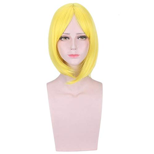 GJBXP Anime Land Der Glänzenden Roten Zinnober Gelben Diamanten Grüne Jade Phosphophyllite Perücke Houseki Keine Kuni Cosplay Perücken Schwarzes Haar Gelb von GJBXP
