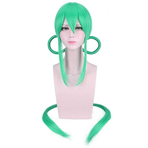 GJBXP Anime Land Der Glänzenden Roten Zinnober Gelben Diamanten Grüne Jade Phosphophyllite Perücke Houseki Keine Kuni Cosplay Perücken Schwarzes Haar Hellgrün von GJBXP