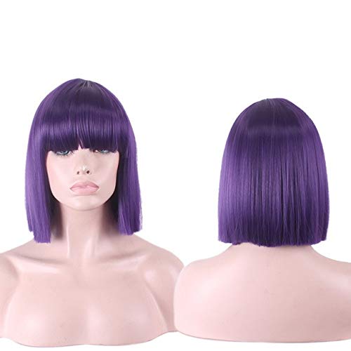GJBXP Anime Synthetische 12 zoll Gerade Bob Perücken Für Frauen Blau Schwarz Weiß Lila Grau Kurze Cosplay Perücke Weibliche Hochtemperaturfaser lila GJBXP Anime Synthetische 12 zoll Gerade Bob Perücken Für Frauen Blau Schwarz Weiß Lila Grau Kurze Cosplay Perücke Weibliche Hochtemperaturfaser lila von GJBXP