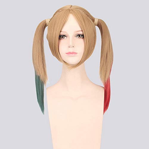 GJBXP Batman Selbstmordkommando Harley Quinn Harleen Quinzel Cosplay Perücke Kunsthaar Halloween Kostüm Pferdeschwanz Perücken Für Frauen Perucas PL-682 von GJBXP