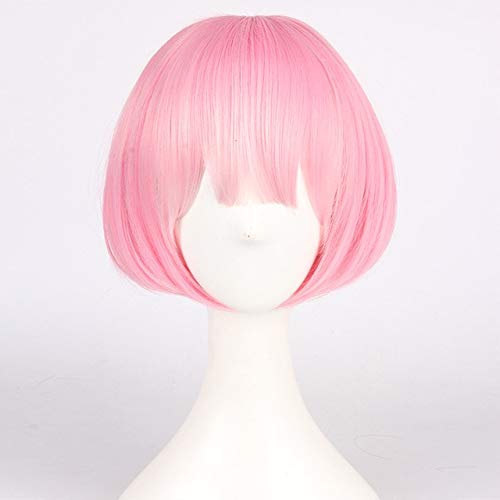 GJBXP Biamoxer Pure Color Rem Cosplay Perücke oder Ram Cosplay Perücken Re: Null Leben in einer anderen Welt Kostüm Spielen Sie Halloween Kostüme Ram von GJBXP
