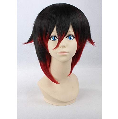 GJBXP Biamoxer Rwby Ruby Rose Cosplay Perücken Weiss Schnee Blake Belladonna Yang Xiao Lange Perücke Rot Weiß Schwarz Gelb Cosplay Haar Perücke Rot von GJBXP