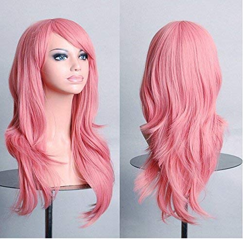 GJBXP Cos Anime Perücke Perücke langes lockiges Haar Cosplay Farbe Bühne Haube 25 Zoll, gelb Pink GJBXP Cos Anime Perücke Perücke langes lockiges Haar Cosplay Farbe Bühne Haube 25 Zoll, gelb Pink von GJBXP
