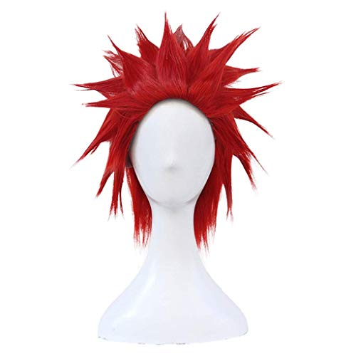 GJBXP Haarteile Anime Cosplay Perücke, Hochtemperatur Seide Juvenile Anti-Warping Perücke Anime Fans Geschenk, Granatapfel Rot von GJBXP