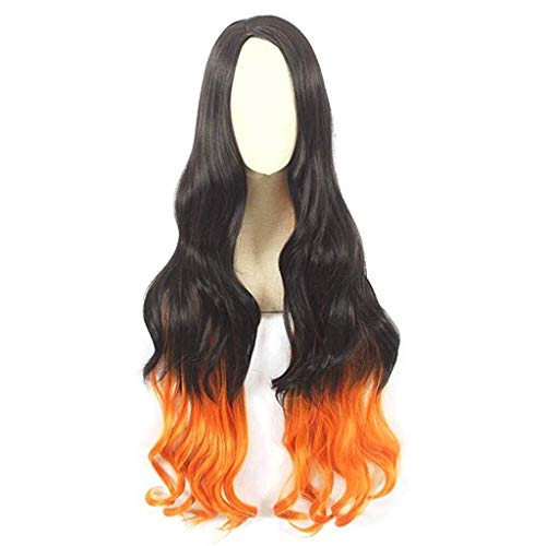 GJBXP Haarteile Anime Cosplay Perücke, Natürliche Lange Lockige Perücke Temperatur Seide Teenager Mädchen Perücke Anime Fans Geschenk, 100 CM von GJBXP