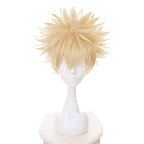 GJBXP Haarteile Anime Cosplay Perücke Neuheit Licht Gold Hochtemperatur Seide Juvenile Anti-Warping Perücke Anime Fans Geschenk von GJBXP