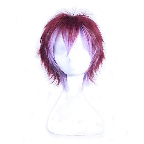 GJBXP Haarteile Anime Cosplay Perücke Neuheit Weinrot Licht Lila Gradienten Hochtemperatur Seide Juvenile Anti-Warping Perücke Anime Fans Geschenk von GJBXP