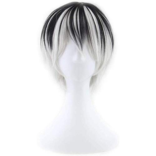 GJBXP Haarteile Anime Cosplay Rose Net Perücken, Hochtemperaturbeständige Faser Haar, Ombre Kurze Glattes Haar von GJBXP