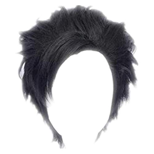 GJBXP Haarteile Cool Boy Prestyled Black Slick Zurück Halloween Party Täglichen Verschleiß Cosplay Perücke von GJBXP