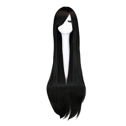 GJBXP Haarteile Lange Gerade Perücke, Anime Cosplay Halloween Kostüm Haar, 100 CM / 39,4 '' von GJBXP