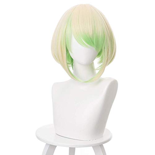 GJBXP Haarteile PROMARE Anime Cosplay Rose Net Perücken Hochtemperaturbeständige Faser Bob Kurze Haare Gradienten 12 Zoll von GJBXP
