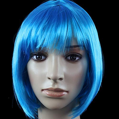 GJBXP Haarteile Party Ball Perücke Haar Set Student BOBO Haar Nicht Mainstream Welle Kopf Cosplay Blau-a von GJBXP