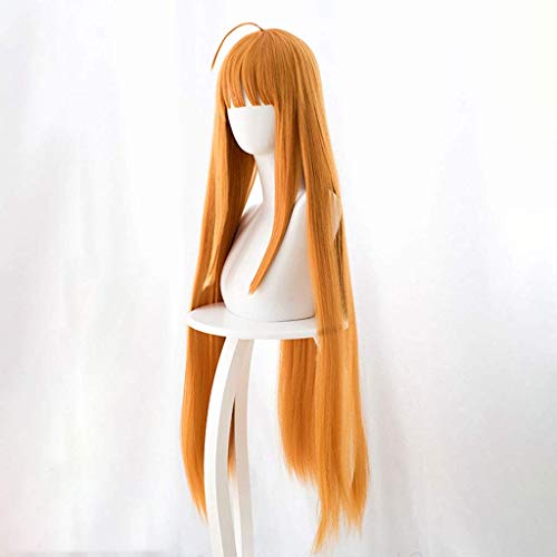 GJBXP Haarteile Persona 5 Anime Cosplay Rose Net Perücken mit Pony 100% Hochtemperaturbeständige Faser Orange Lange Glattes Haar 36 zoll von GJBXP