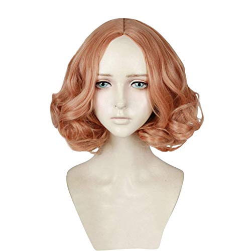 GJBXP Haarteile Persona 5 Cosplay Anime Perücken Kurze Lockige Flauschige Layered Hitzebeständige Kunstfaser Orange Haar 14 zoll von GJBXP