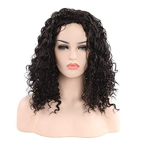 GJBXP Haarteile Spitze Layered frauen Perücke Kleine Lockige Halloween Mode Seidenhaar Hut Festival Cosplay Party 57 cm Schwarz GJBXP Haarteile Spitze Layered frauen Perücke Kleine Lockige Halloween Mode Seidenhaar Hut Festival Cosplay Party 57 cm Schwarz von GJBXP