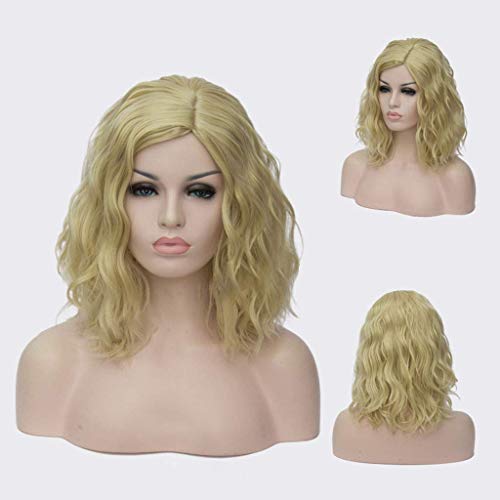 GJBXP Kurze Bob Wellige Lockige Perücke Rosa Ombre Perücken für Mädchen Hitzebeständige Kunstfaser Harajuku Cosplay Haar 14 zoll und 21 Farben Om-821 von GJBXP