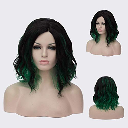 GJBXP Kurze Bob Wellige Lockige Perücke Rosa Ombre Perücken für Mädchen Hitzebeständige Kunstfaser Harajuku Cosplay Haar 14 zoll und 21 Farben Om-840 von GJBXP