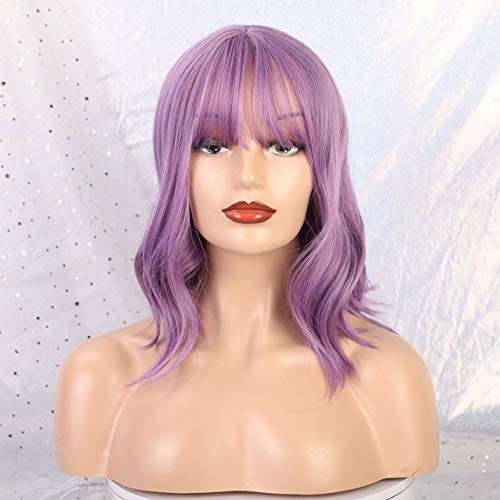 GJBXP Lange Synthetische Perücken Mit Pony Mixed Blonde Braun Natürliche Welle Perücken Für Weiße Frauen Cosplay Perücken Hitzebeständige Faser Perücken Lc210-5 von GJBXP