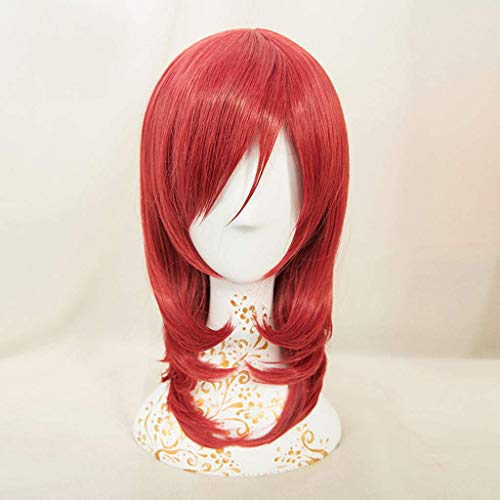 GJBXP LoveLive! Anime Cosplay Rose Net Perücken mit Pony 100% hochtemperaturbeständige Faser Ombre rot kurze glatte Haare 16 Zoll von GJBXP