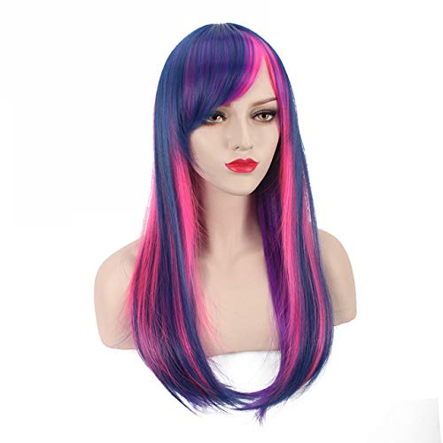 GJBXP Mode Günstige Harajuku Lolita Cosplay Perücke Lange Wellenförmige My Little Pony Anime Halloween Kostüm Party Ombre Haar Perücken Für Frauen PL-459 von GJBXP