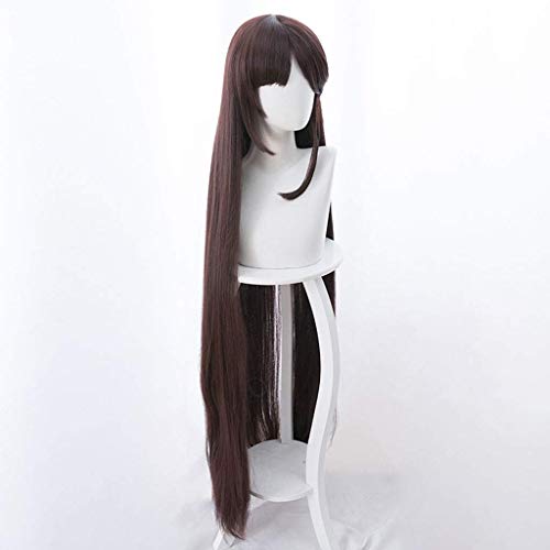 GJBXP Schicksal/Grand Order Anime Cosplay Rose Net Perücken mit Pony 100% hochtemperaturbeständige Faser Rot Braun lange glatte Haare 48 Zoll von GJBXP