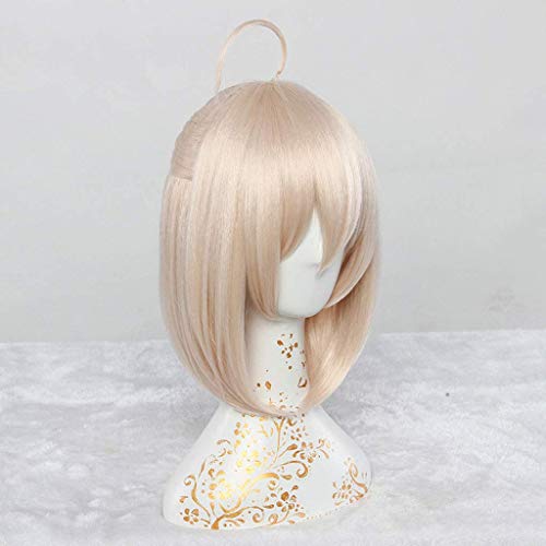 GJBXP Schicksal/Großauftrag Anime Cosplay Rose Net Perücken 100% Hochtemperaturbeständige Faser Ombre Licht Gold Kurze Glatte Haare 12 zoll von GJBXP