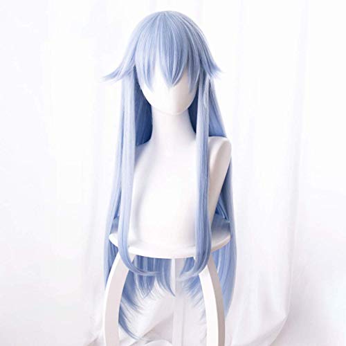 GJBXP Toaru Majutsu kein Index Anime Cosplay Rose Net Perücken mit Pony 100% hochtemperaturbeständige Faser Ice Blue lange glatte Haare 32 Zoll von GJBXP