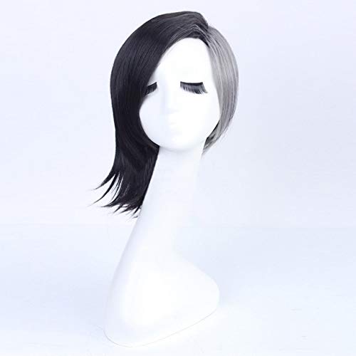 GJBXP Tokyo Ghoul Männer Und Frauen Cosplay Perücke Synthetische Uta Mask Maker Schwarz Silber Grau Halloween Kostüm Anime Haar Volle Perücken mann kurz von GJBXP
