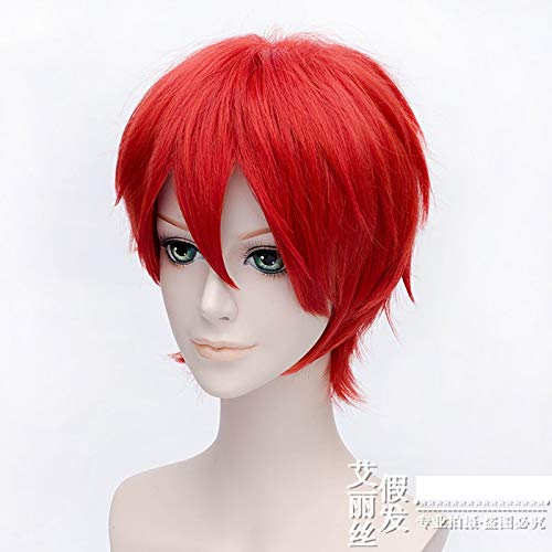 Halloween Attentat Klassenzimmer Cosplay Perücke Ansatsu Kyoushitsu Kozato Enma Rotes kurzes synthetisches Haar für Erwachsene von GJBXP