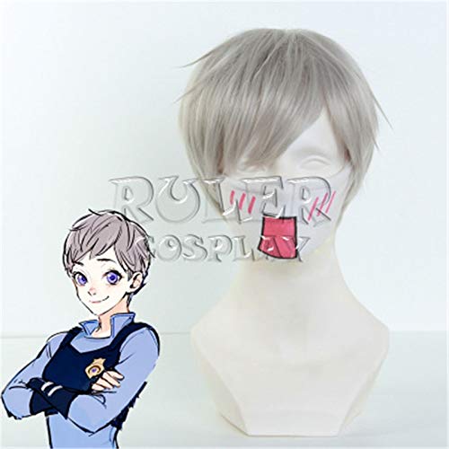 Herren grau kurz gerade gerade Hochtemperaturfaser synthetisches Haar Cosplay Perücken Zootopia Kaninchen Hase Offizier Judy Hopps Kuzz5819 von GJBXP