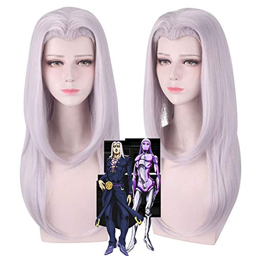 Iavolo KING CRIMSON Cosplay Perücke JoJo Bizarre Abenteuer Cosplay Synthetische Perücken Lange Rose Rote Perücken Party Perücke Halloween Cosplay One Size PL-538 von GJBXP