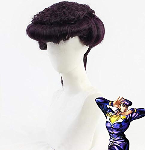 JoJos bizarres Abenteuer: Diamant ist unzerbrechlich Jousuke Higashikata Haar Dunkelviolett gestylte synthetische Perücke Halloween Cosplay von GJBXP