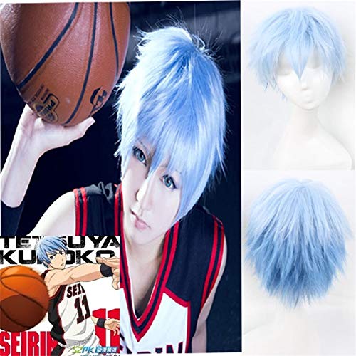 Kuroko Kein Korb Tetsuya Kuroko Cosplay Perücke 30Cm Kurz Hellblau Männer Hitzebeständiges Faserhaar Perucas Anime Kostüm Perücken Fq0043 von GJBXP