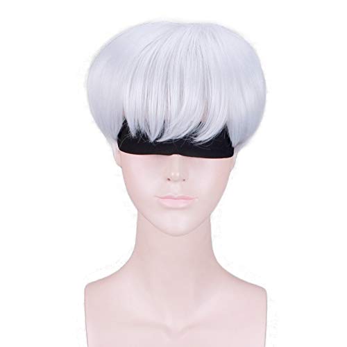 NieR Automata YoRHa No.9 Model S Kurze Perücke Cosplay Kostüm Hitzebeständiges Kunsthaar Herren Perücken (keine Patch Neckwear) von GJBXP