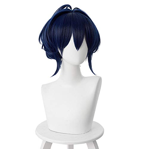 Takigawa Miu 22/7 Cosplay Perücke Frau Kurz Dunkelblau 35Cm Hitzebeständiges Kunsthaar Peruca Anime Kostüm Perücken Für Halloween Zzz498A von GJBXP