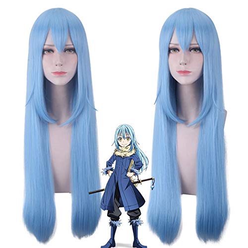 That Time I Got Reincarnated As A Slime Cosplay Wig Rimuru Tempest Wig 70Cm Long Straight Heat Resistant Synthetic Hair Blue Pl-526 von GJBXP
