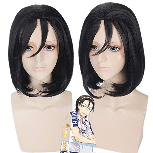 Yowamushi Pedal Toudou Jinpachi Cosplay Perücken Kurze schwarze hitzebeständige synthetische Haare Anime Perücke + Perücke Kappe Pl-338 von GJBXP