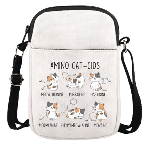 Biochemie Wissenschaft Geschenk Wissenschaft Tech Abschluss Geschenk Amino Cat-Cids Biochemie Katze Crossbody Bag, Amino Cat-cids Cr von GJTIM