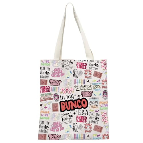 Bunco Geschenktasche für Mädchen zum Ausgehen, Bunco Gambling Lover, Geschenk, Bunco Game Kit, Make-up-Tasche, Bunco Würfelspiel, Zubehörtasche, Bunco Era Tragetasche, Kosmetiktasche aus Segeltuch mit von GJTIM