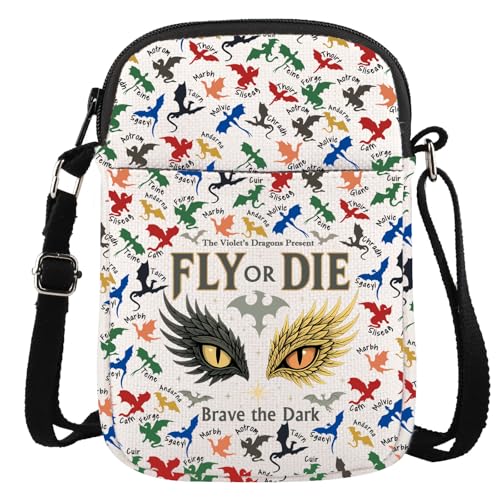 Fantasy Reader Geschenk Dragon Rider Fans Geschenk Fly Or Die Brave The Dark Crossbody Tasche für Buchliebhaber, Brave the Dark CR Fantasy Reader Geschenk Dragon Rider Fans Geschenk Fly Or Die Brave The Dark Crossbody Tasche für Buchliebhaber, Brave the Dark CR von GJTIM