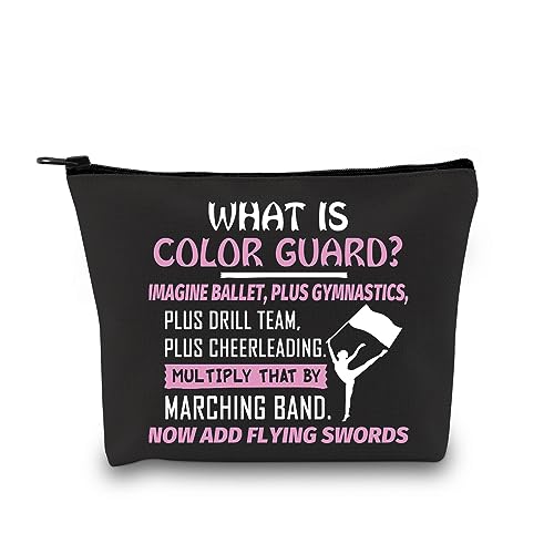 GJTIM Color Guard Make-up-Taschen Flagge Mädchen Geschenk Winter Guard Geschenk Winterwächter Marschband Geschenk Colorguard Senior Graduation Geschenktasche, Color Guard Schwarz, Medium, Modern von GJTIM