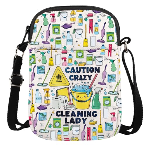 GJTIM Crazy Cleaning Lady Crossbody Bag Housekeeping Gift Housekeeper Appreciation Gift for Cleaning Lovers, Crazy Cleaning CR, Multifunktional: GJTIM Crazy Cleaning Lady Crossbody Bag Housekeeping Gift Housekeeper Appreciation Gift for Cleaning Lovers, Crazy Cleaning CR, Multifunktional: von GJTIM