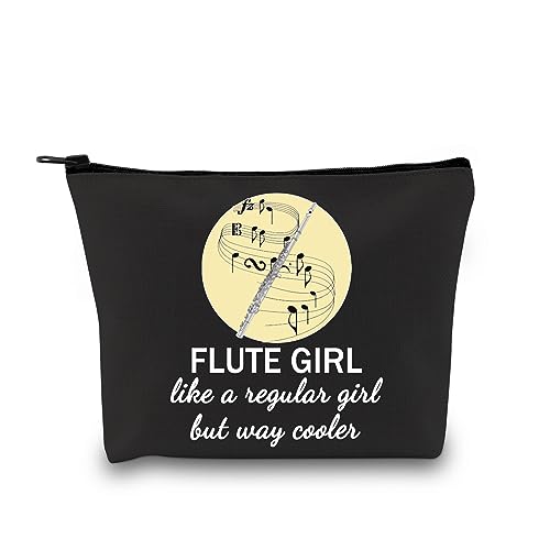 GJTIM Flötenspieler-Geschenk, Flötenliebhaber, Geschenk, Marschband, Flutisten, Make-up-Tasche, Flöte, Mädchen, wie ein normales Mädchen, aber viel kühler, Reise-Reißverschlusstasche für Flötisten, von GJTIM