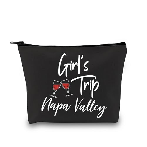 GJTIM Napa Valley Reisegeschenk Kalifornien Lustiges Stadtausflug Geschenk Mädchen Reise Geschenk Napa Valley Make-up Reisetasche für kalifornische Frauen, Napa Valley Schwarz, Medium, Modern von GJTIM