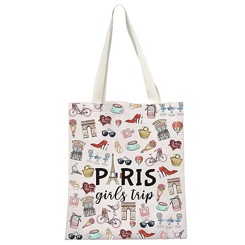 GJTIM Paris Reise Geschenk Paris Wochenende Geschenk Urlaub in Paris Geschenk Paris Thema Reisetasche Paris Skyline Geschenk für sie Frankreich Urlaub Make-up Tasche, Mädchen Trip Paris Tragetasche, von GJTIM