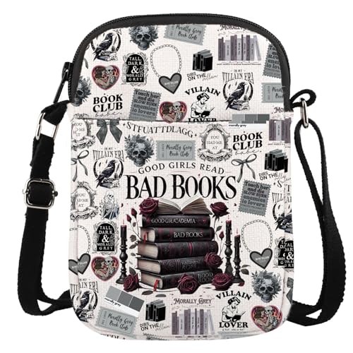 GJTIM Smut Book Reading Lover Gift Bookworm Reader Gift Good Read Bad Books Bookish Crossbody Bag, Bad Books CR, Multifunktional: von GJTIM