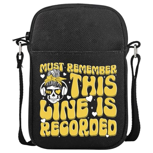 Notfall-Polizei-Dispatcher-Geschenk 911 Operator Wertschätzung Geschenk This Line Is Recorded Dispatcher Crossbody Bag, Aufgenommene CR von GJTIM